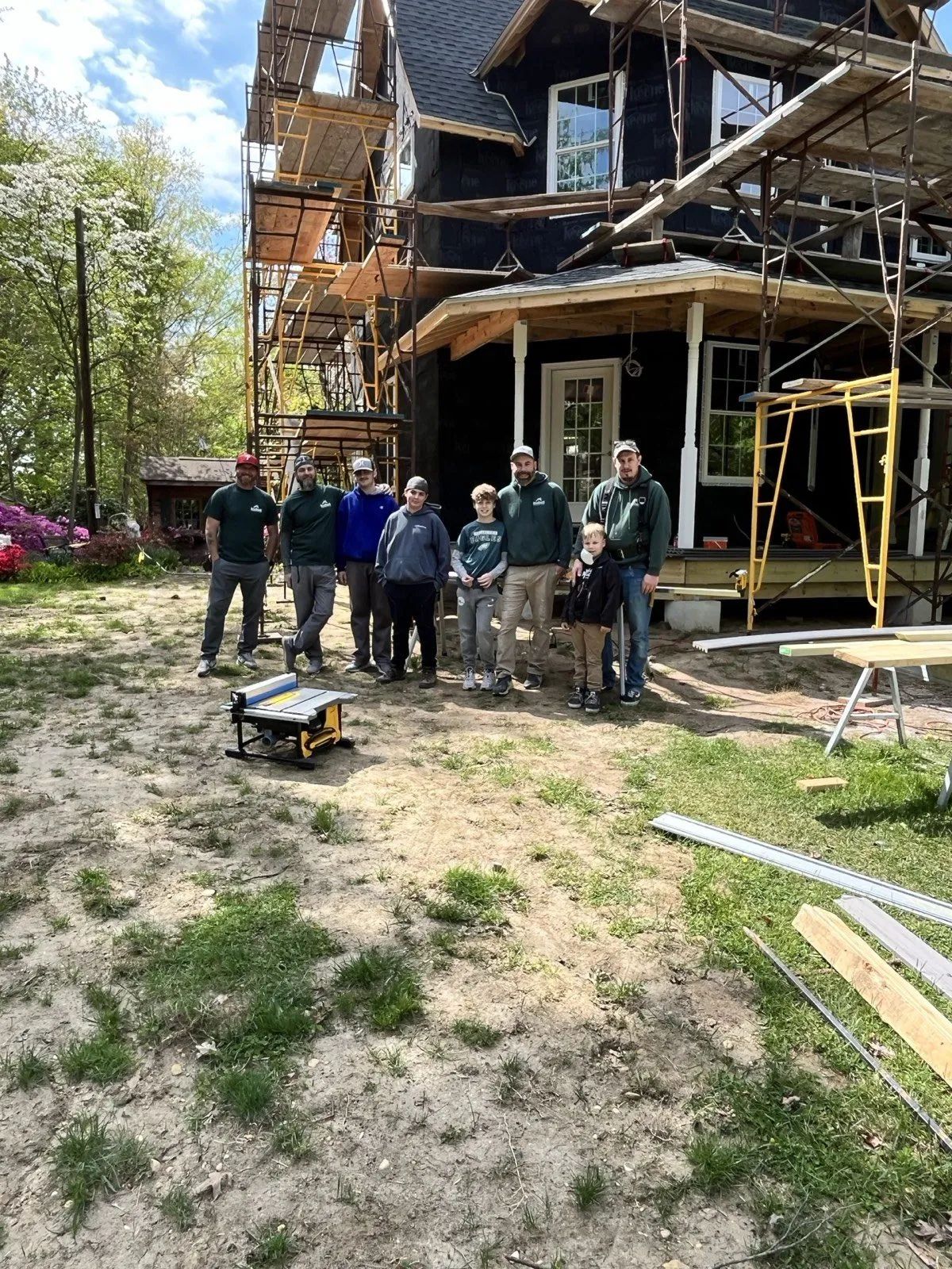 The Kubat Construction crew on a home addition job site